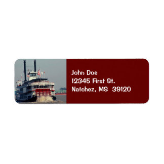 Vintage Mississippi Riverboat Return Address Label