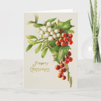 Vintage Mistletoe Card
