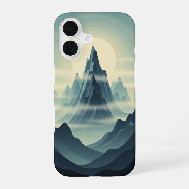 Vintage Misty Mountains iPhone 16 Case (Back)