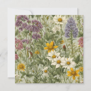 Vintage Mixed Colour Blooming Wildflowers
