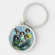 Vintage Mixed -Media Women keychain