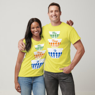 Vintage Mixing Bowls Graphic Custom Text T-Shirt