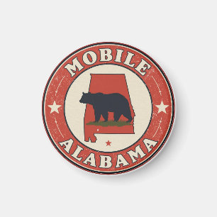 Vintage Mobile city, Alabama gifts Magnet