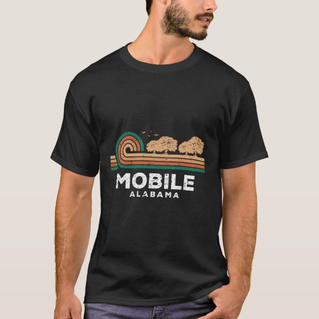 Vintage Mobile Sunset Alabama Souvenir T-Shirt (Front)