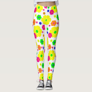 vintage mod floral groovy leggings