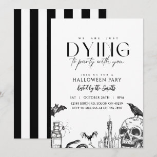Vintage Modern Adult Halloween Party Invitation