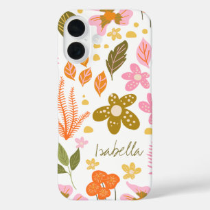 Vintage Modern Botanical Spring Floral Custom iPhone 16 Case