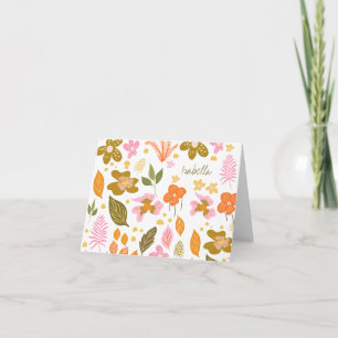 Vintage Modern Botanical Spring Floral Custom Note Card