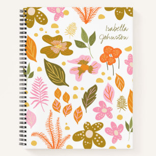 Vintage Modern Botanical Spring Floral Custom Note Notebook