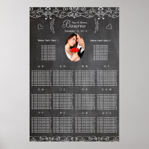 Vintage Modern Chalkboard Photo Seating Chart
