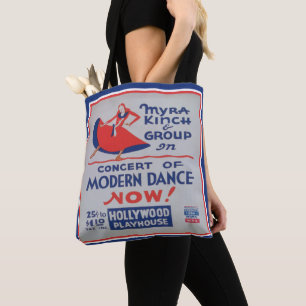 Vintage Modern Dance Advertisement Print Tote Bag