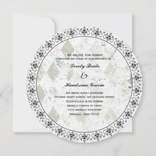 Vintage Modern Diamond Round Wedding Invitation