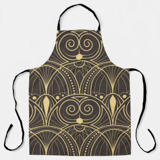 vintage modern geometric tiles pattern. golden lin apron