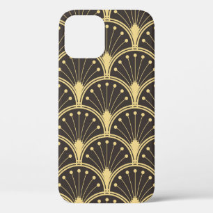 vintage modern geometric tiles pattern. golden lin iPhone 12 case