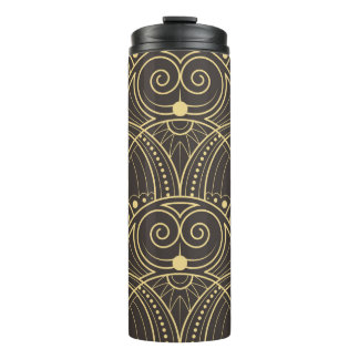 vintage modern geometric tiles pattern. golden lin thermal tumbler