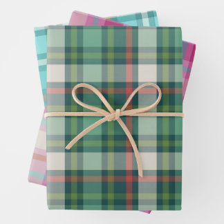 Vintage Modern Gift Wrap in Fun Plaid