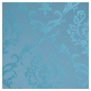 Vintage Modern Glam Turquoise Damask Fabric