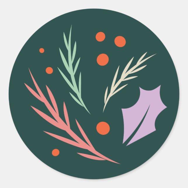 Vintage Modern Holiday Sticker (Front)