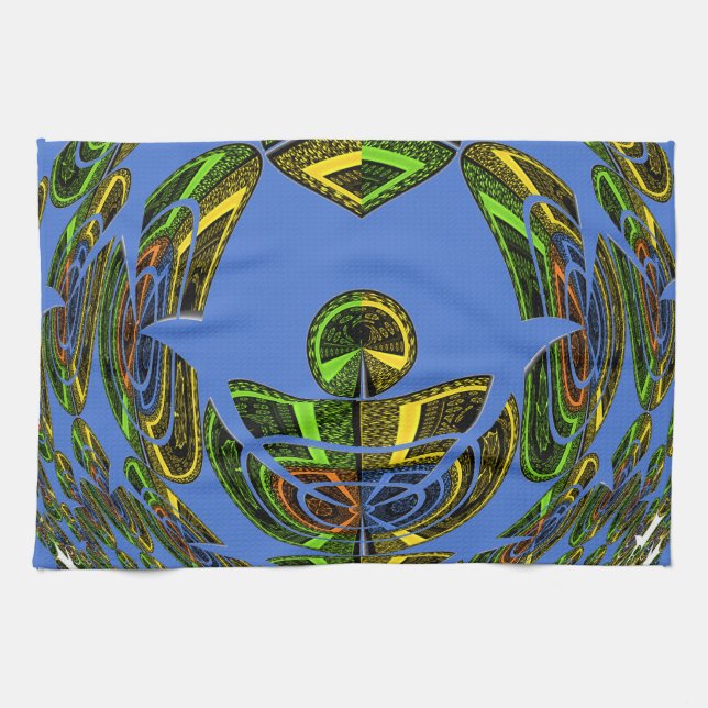 Vintage modern Motif Tea Towel (Horizontal)