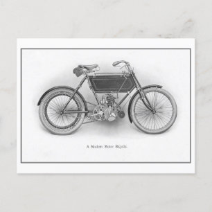 Vintage "Modern Motor Bicycle" Postcard