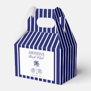 Vintage Modern Navy Beach Bachelorette Club Favour Box