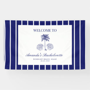 Vintage Modern Navy Beach Bachelorette Welcome Banner