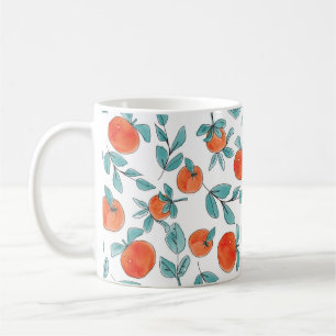 Vintage modern oranges fruit hand drawn illustrati coffee mug