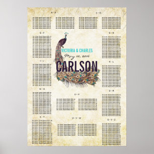 Vintage Modern Peacock Seating Chart