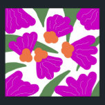 Vintage Modern Retro Pop Floral Bold Doodle Art Poster<br><div class="desc">Digitally Designed By Dream Big Digital Design</div>