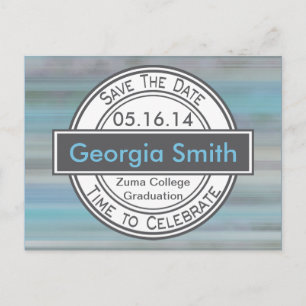Vintage Modern Sign Save The Date Graduation Postcard