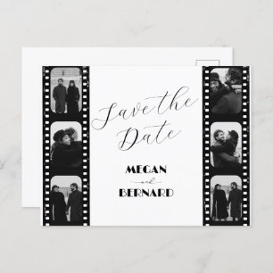 Vintage Modern trendy film roll wedding photo Postcard