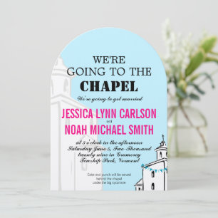 Vintage Modern We're going to the Chapel Wedding Invitation