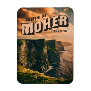 Vintage moher cliffs, Ireland nature gifts Magnet