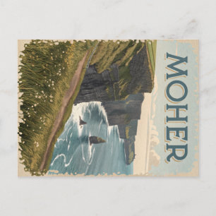 Vintage Moher: Cliffs & Ocean View Postcard