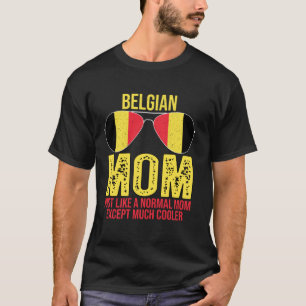 Vintage Mom Belgian Belgium Flag SunMother T-Shirt