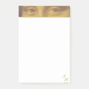Vintage Mona Lisa Eyes & Monogram Post-it Notes