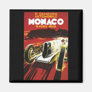 Vintage Monaco Car Road Race Poster Magnet