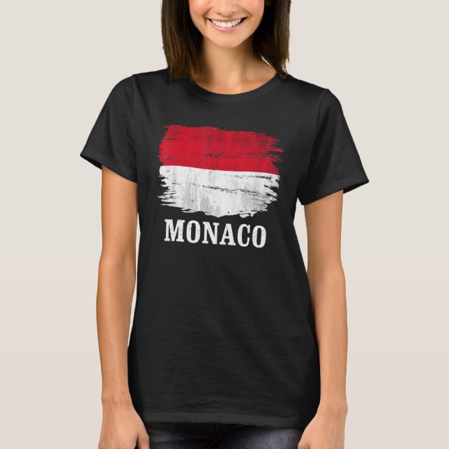 Vintage Monaco Flag   T-Shirt (Front)