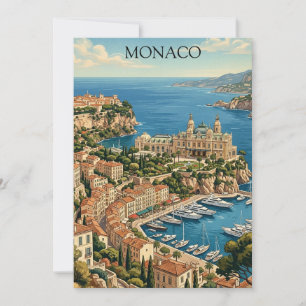 Vintage Monaco French Riviera Casino View Card