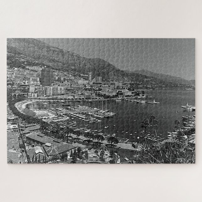 Vintage Monaco Monte-Carlo General view Jigsaw Puzzle (Horizontal)
