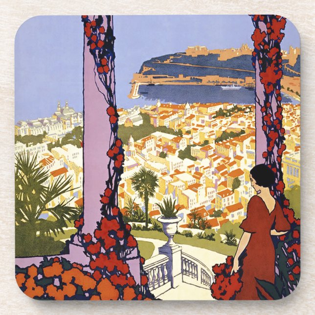 Vintage Monaco Monte Carlo Hard plastic coaster (Front)