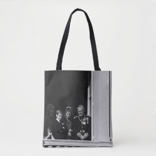 Vintage Monaco princely family in palace balcony Tote Bag