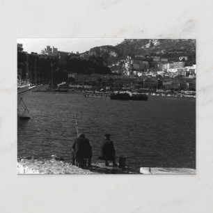 Vintage Monaco Principality fishermans port Postcard
