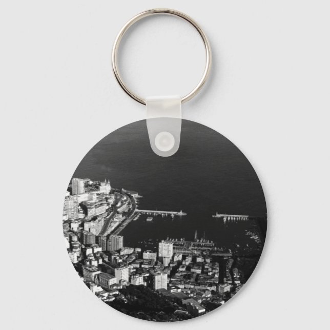 Vintage Monaco Principality port overview Key Ring (Front)