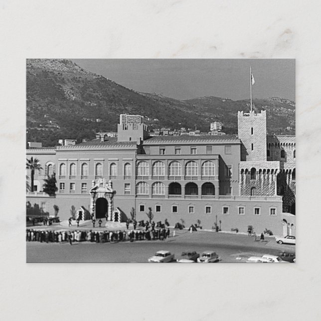 Vintage Monaco Principality square palace Postcard (Front)
