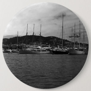 Vintage Monaco Principality The port 1970 6 Cm Round Badge