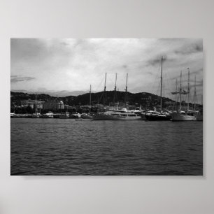 Vintage Monaco Principality The port Poster