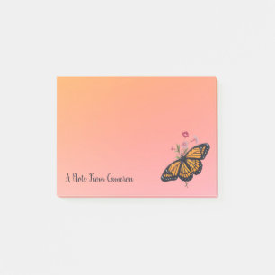Vintage Monarch Butterfly Orange Peach Sunset Post-it Notes