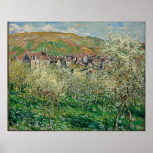 Vintage Monet 1879 Flowering Plum Trees Poster