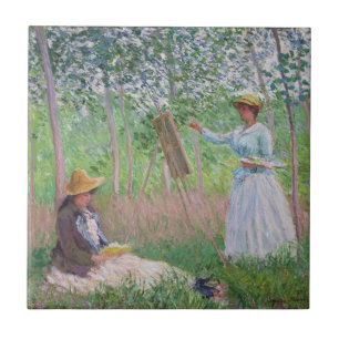 Vintage Monet Dappled Sunlight Forest Art Ceramic Tile